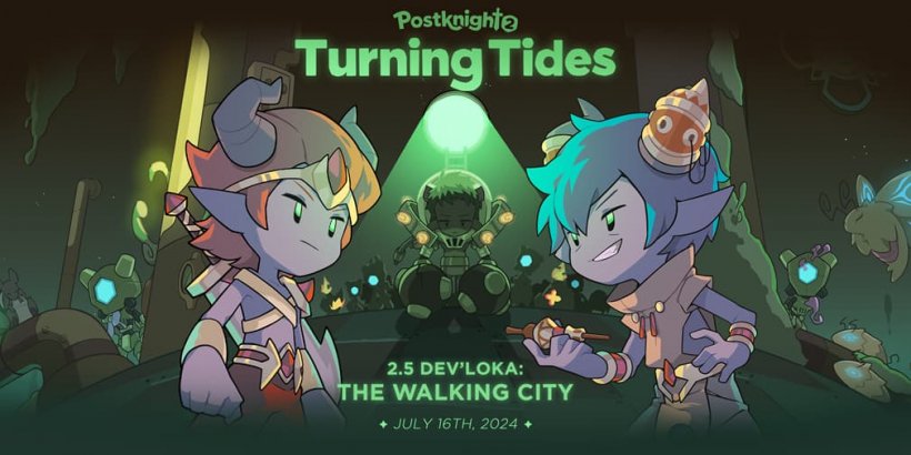 PostKnight 2\'s Dev\'loka update is out now, letting you explore the Walking City