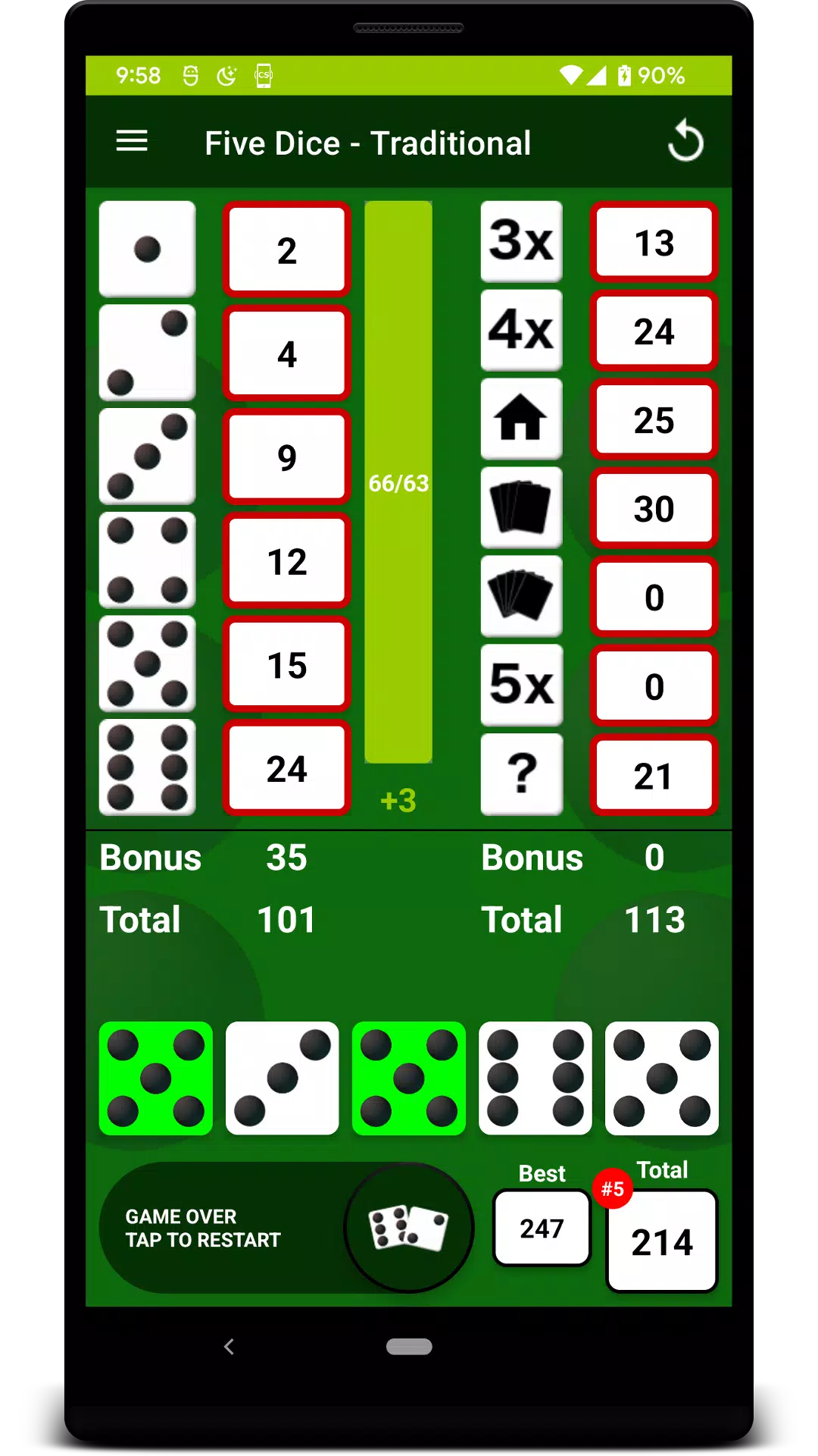 Five Dice Captura de tela 2