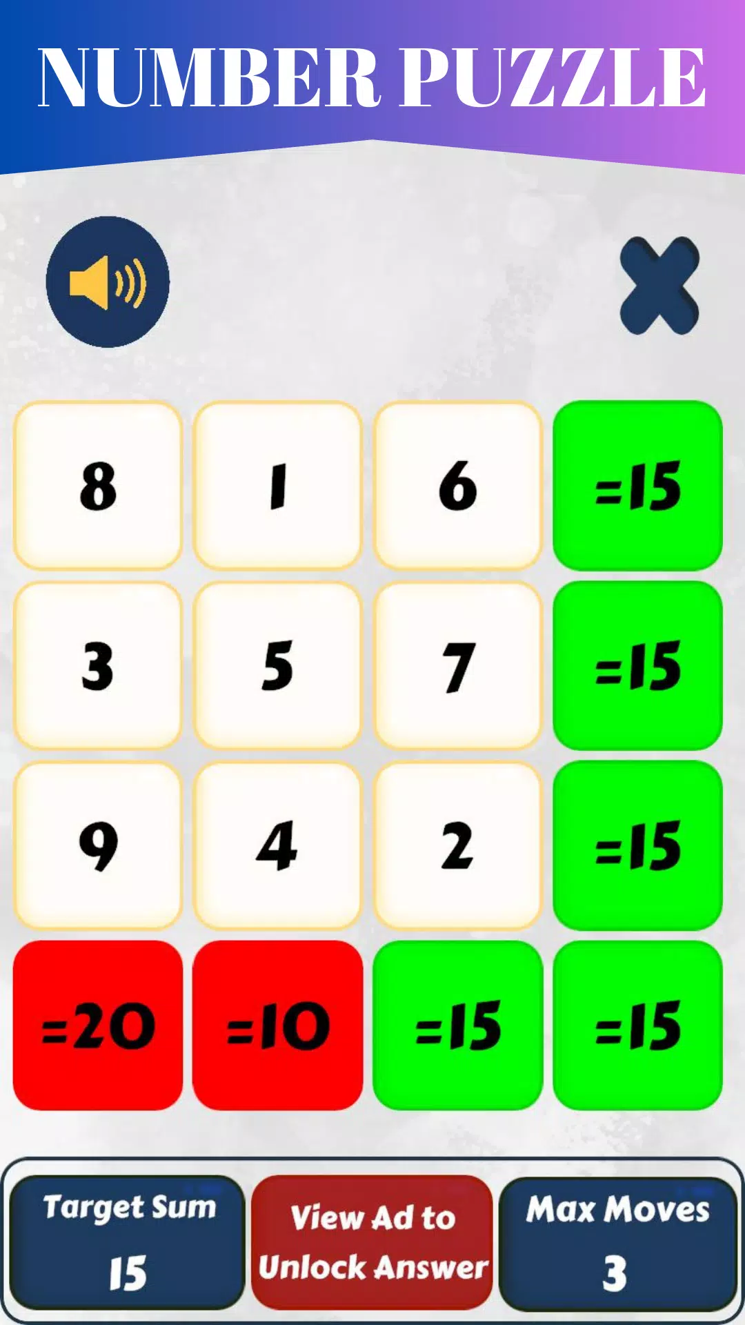 Magic Square game Captura de pantalla 0