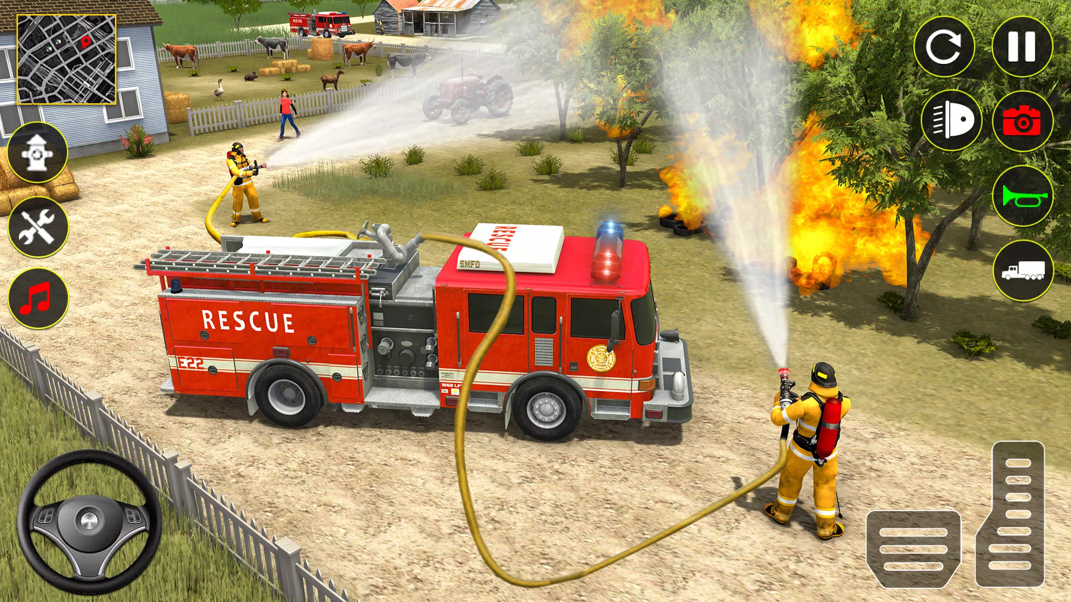 Fire Truck Rescue Sim Games 3d Schermafbeelding 1