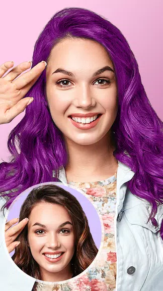 ヘアカラー シュミレーション - 髪 色 変 え る アプリ スクリーンショット 2