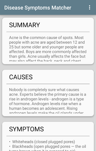 Disease Symptoms Matcher Capture d'écran 2