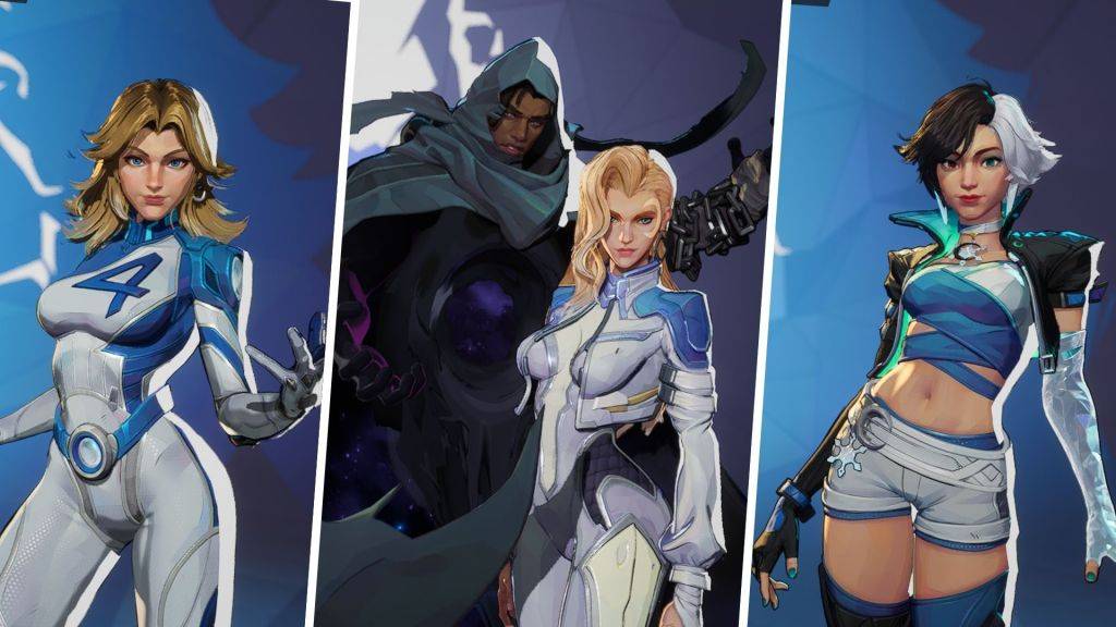 Marvel Rivals characters Invisible Woman, Cloak and Dagger, and Luna Snow working together in triple support meta