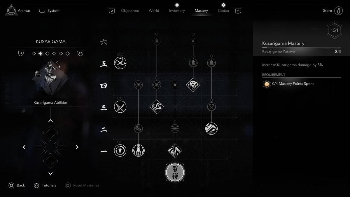 Naoe Skills Assassin 's Creed Shadows Kusarigama