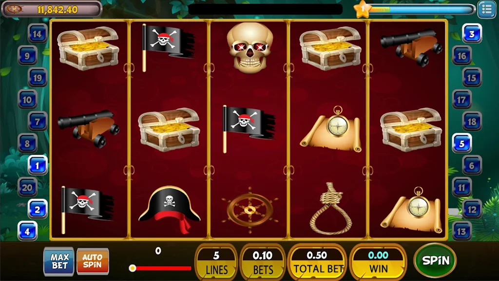 Pirates Slot Machine Treasure Spins Скриншот 1