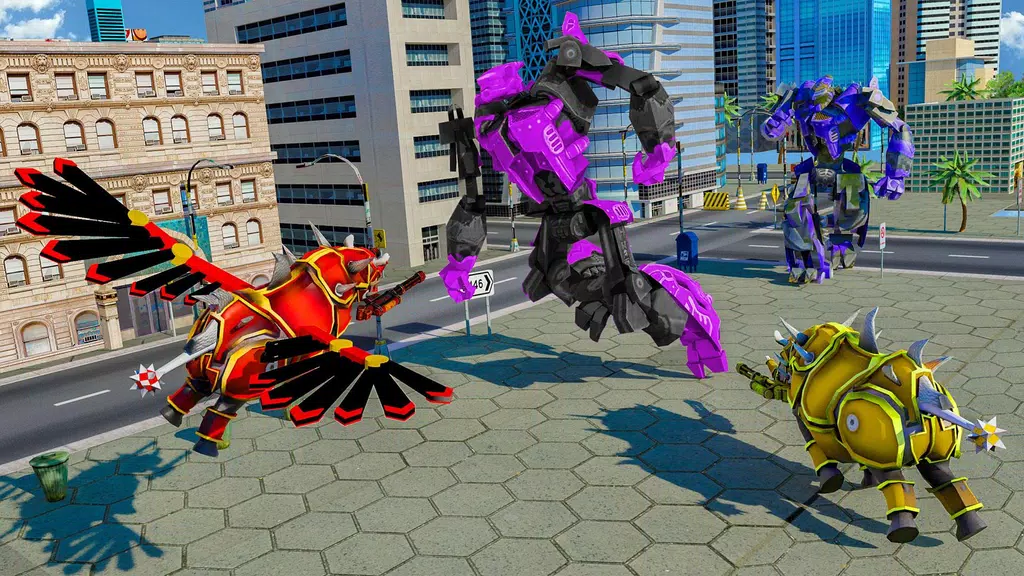 Flying Rhino Robot Transform: Robot War Games Скриншот 2