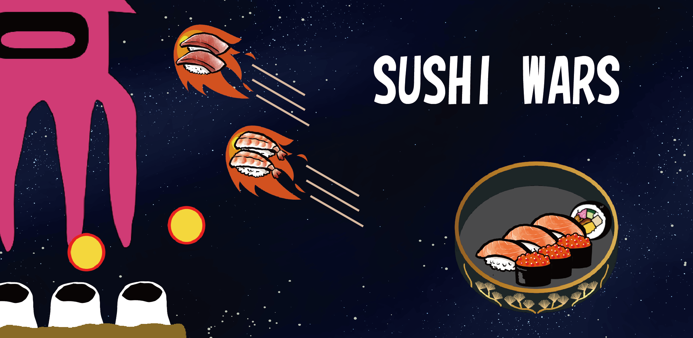 SUSHI WARS - easy shooter game- Captura de pantalla 0