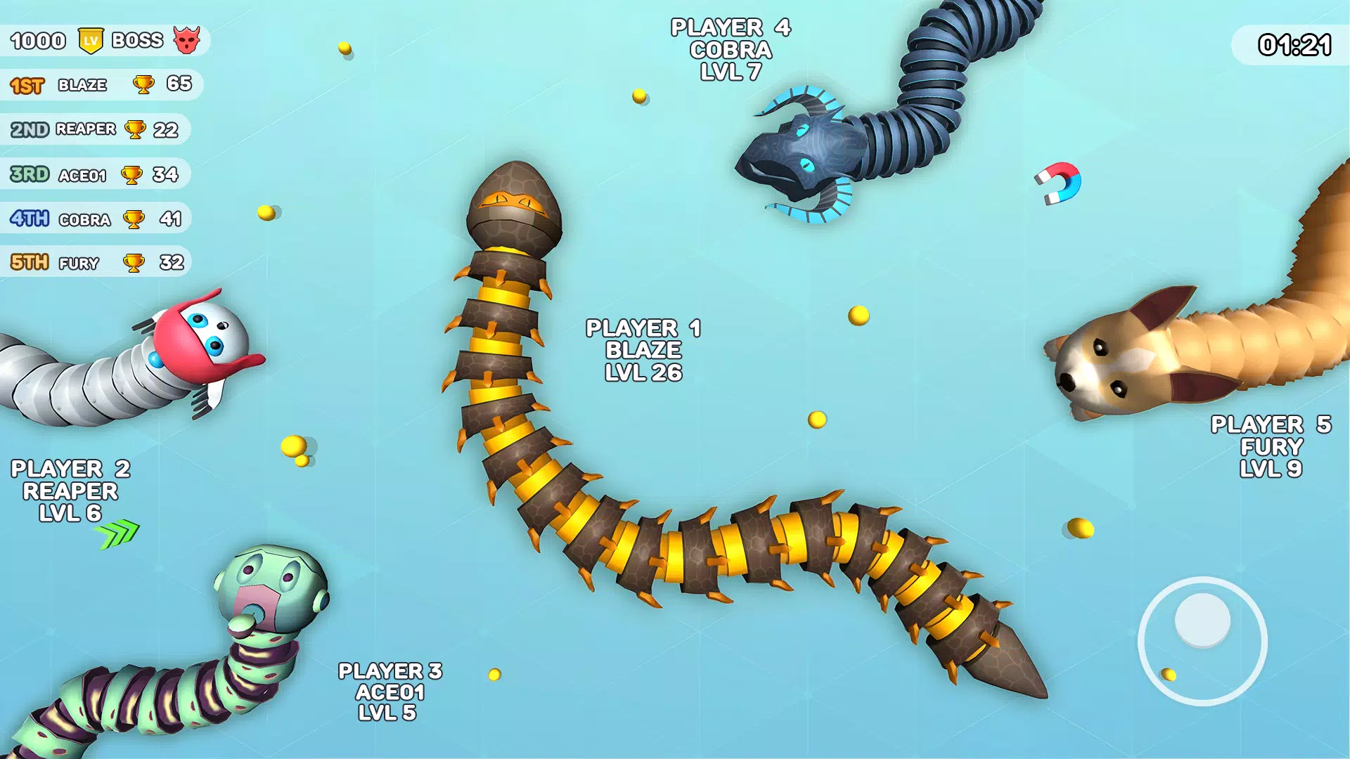 Worms Clash - Snake Games Ekran Görüntüsü 1