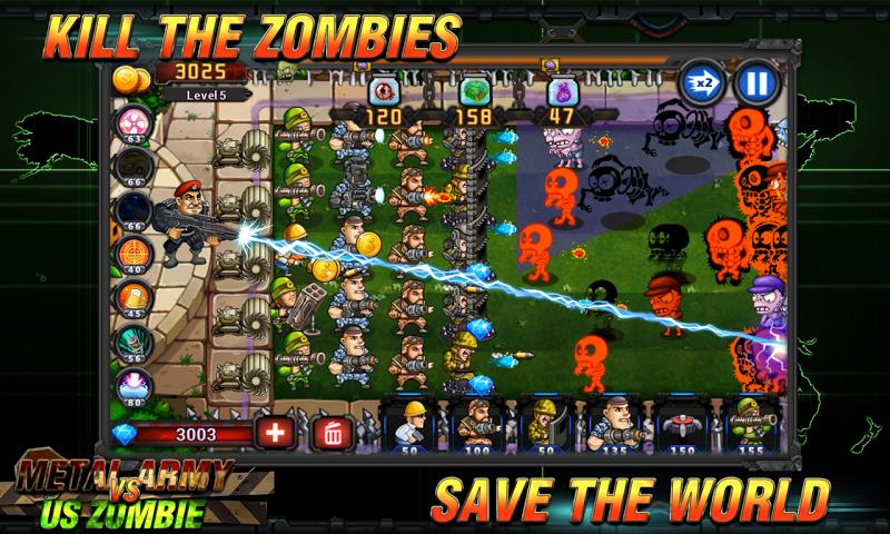 Army vs Zombies :Tower Defense Screenshot 2