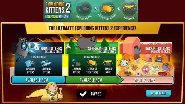 **Streaking Kittens扩展包为《爆炸猫2》新增五张卡牌**