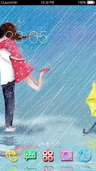 Cartoon Couple Sweet Theme HD Скриншот 0