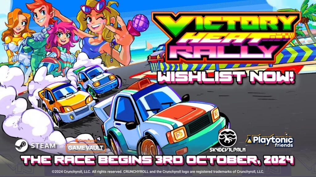 A Victory Heat Rally de estilo de arcade de estilo retrô está chegando ao celular em breve via Crunchyroll!