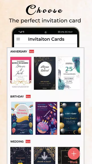 Invitation Card Maker & Ecards Schermafbeelding 1