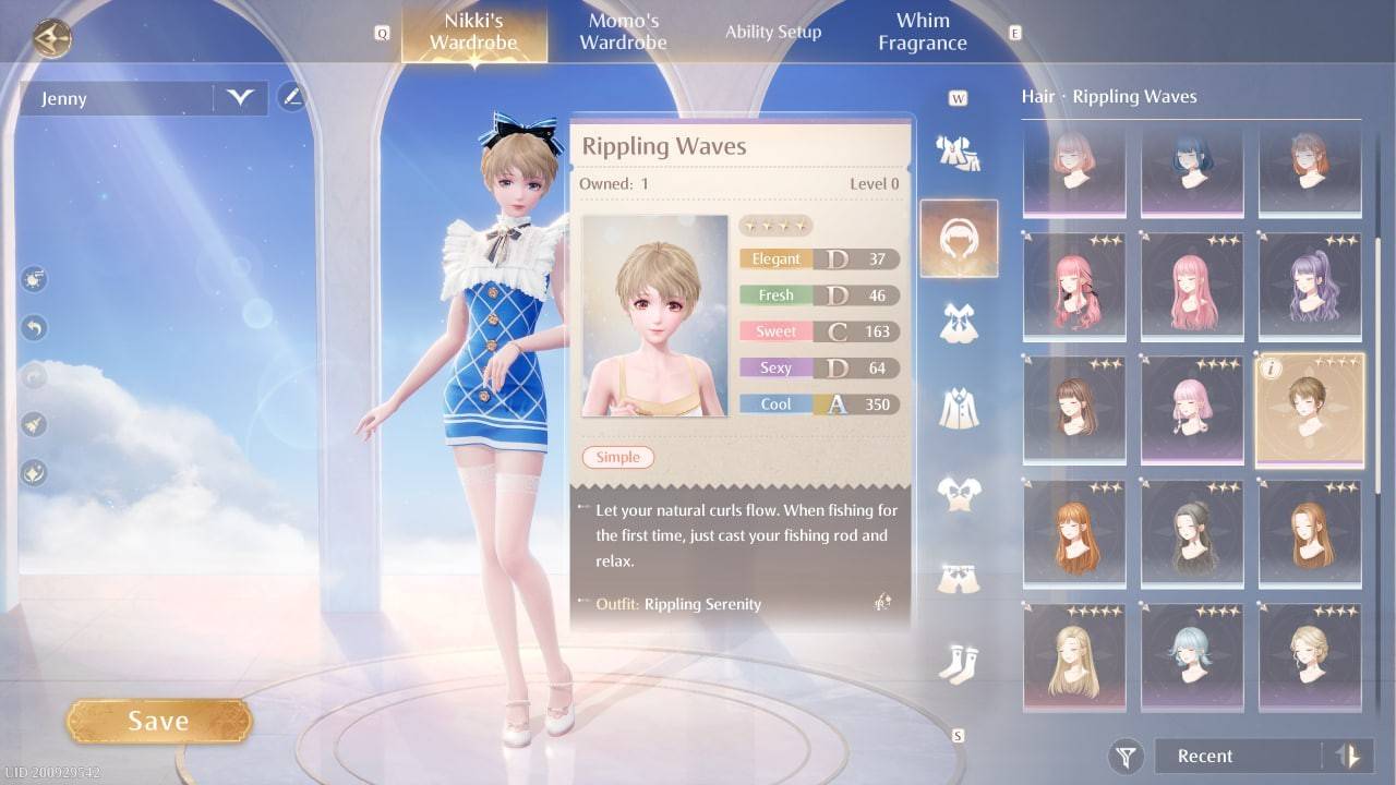 Acconciatura semplice in Infinity Nikki