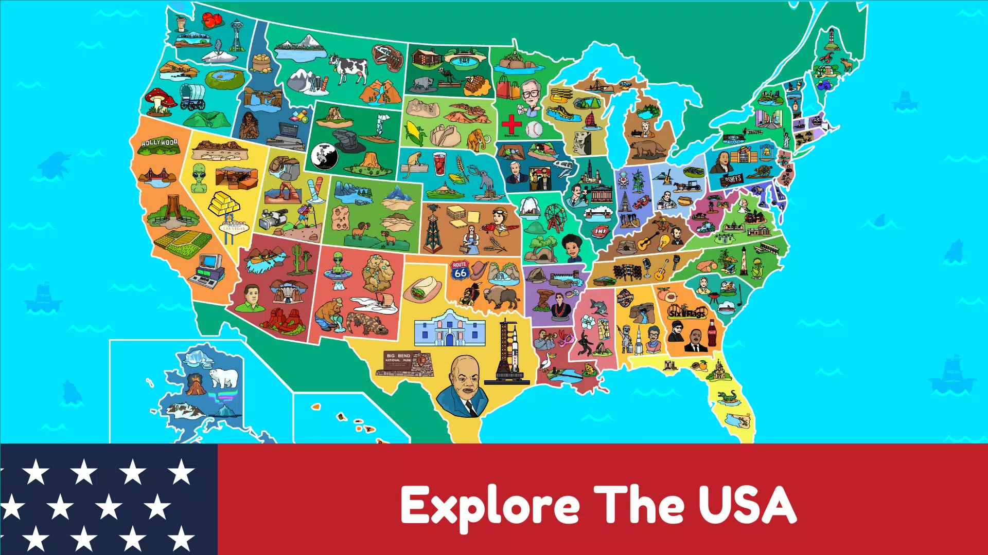 USA Map Kids Geography Games Captura de pantalla 0