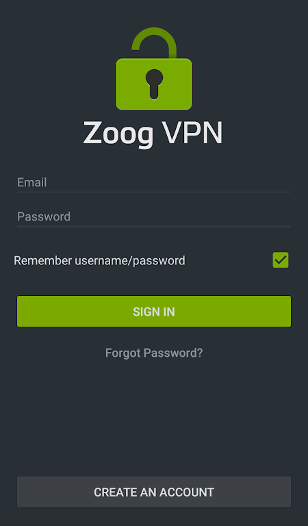 Zoog VPN Schermafbeelding 1