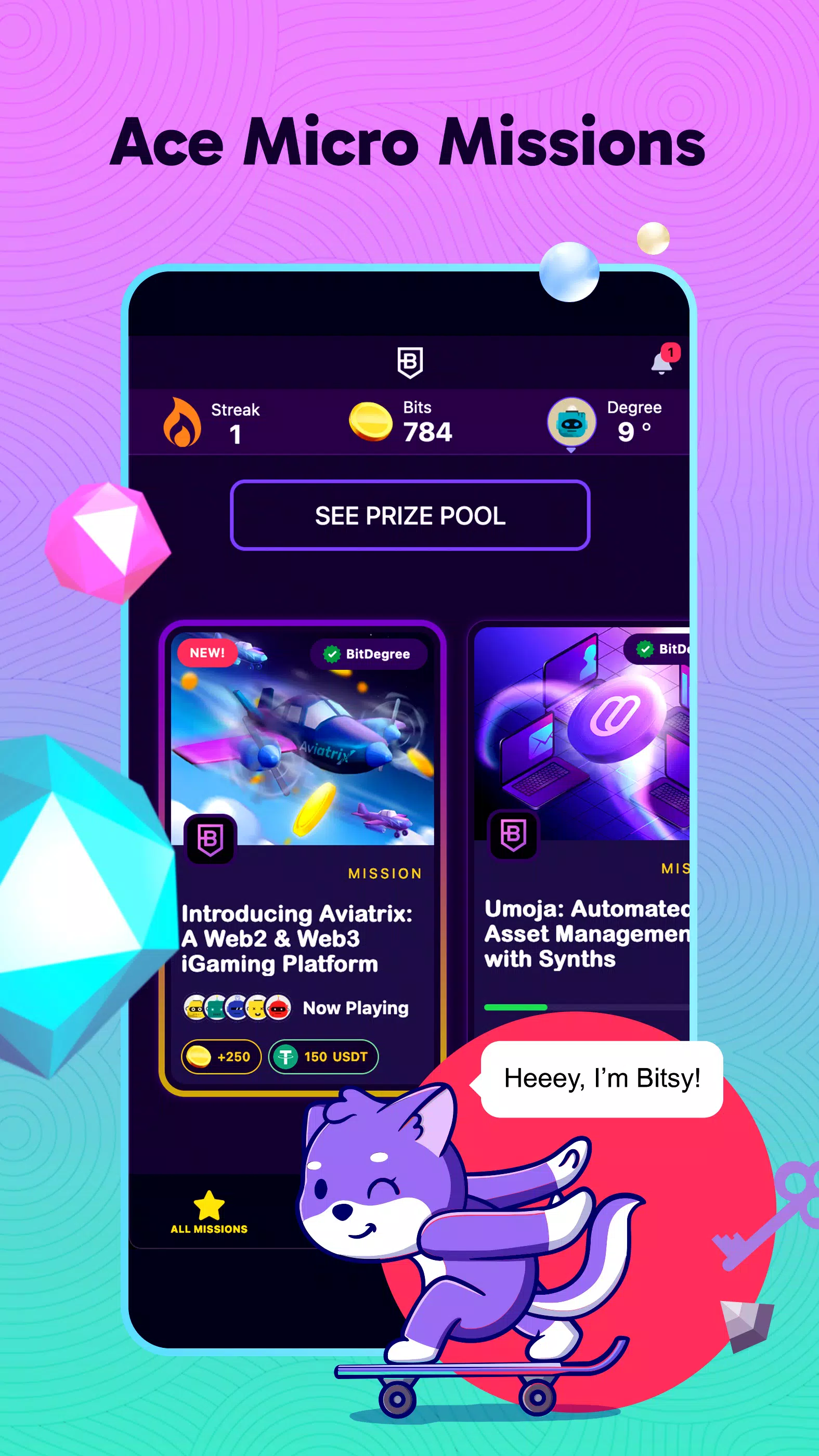 BitDegree: Play & Earn Crypto ภาพหน้าจอ 1