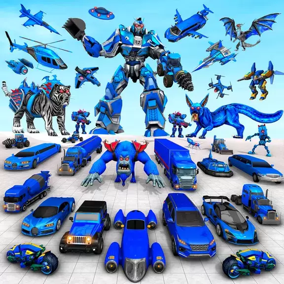 Police Tiger Robot Car Game 3d ဖန်သားပြင်ဓာတ်ပုံ 0