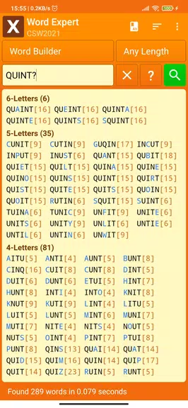 Word Expert (for SCRABBLE) スクリーンショット 2