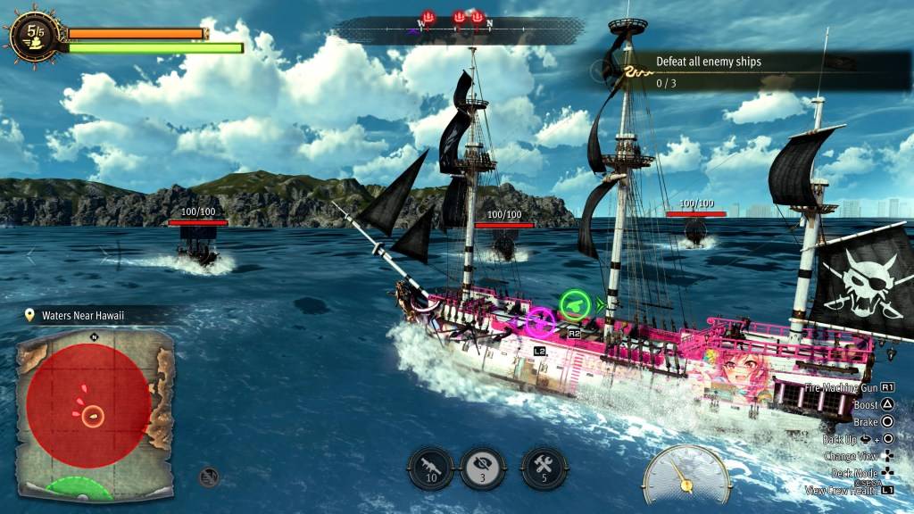 Combat naval dans comme un dragon: Pirate Yakuza à Hawaï