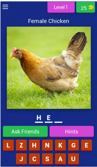 Animal Name: Male, Female, & Young (Animal Game) স্ক্রিনশট 0