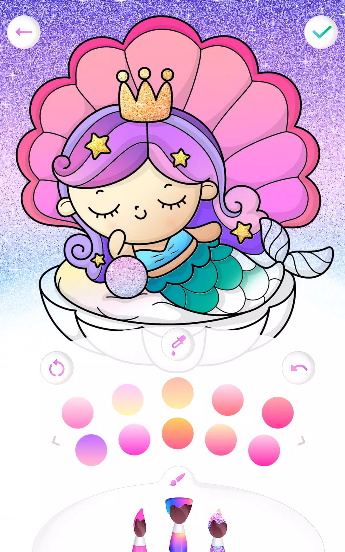 Mermaid coloring book gradient Screenshot 3