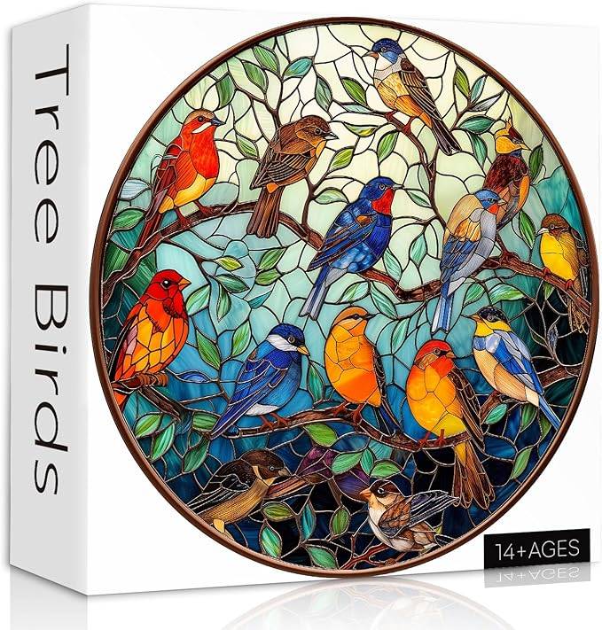 PICKFORU Stained Glass Bird Puzzle