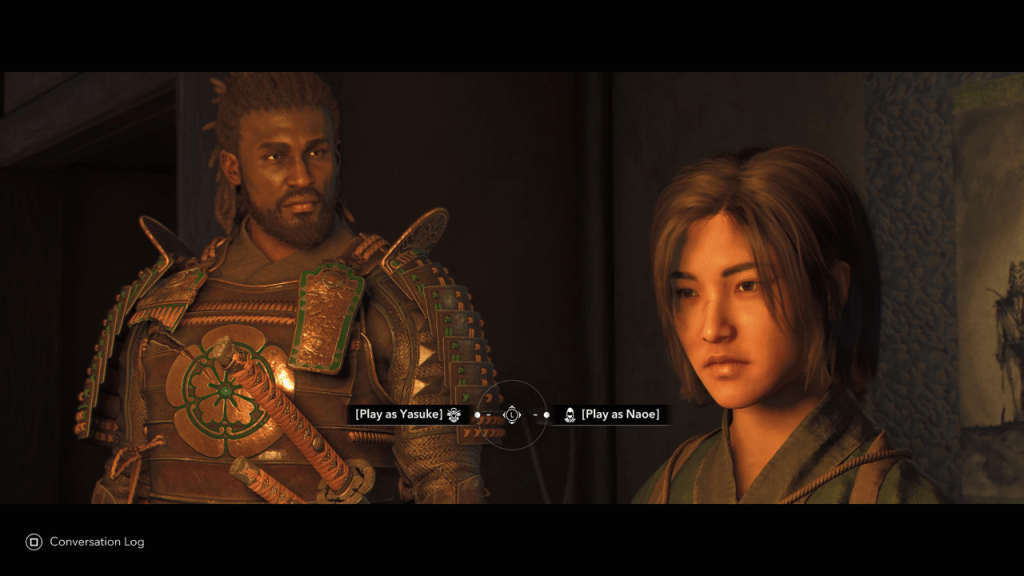 Sesetengah cutscenes membolehkan pemain memilih antara bermain seperti Yasuke dan Naoe dalam *Assassin's Creed Shadows *