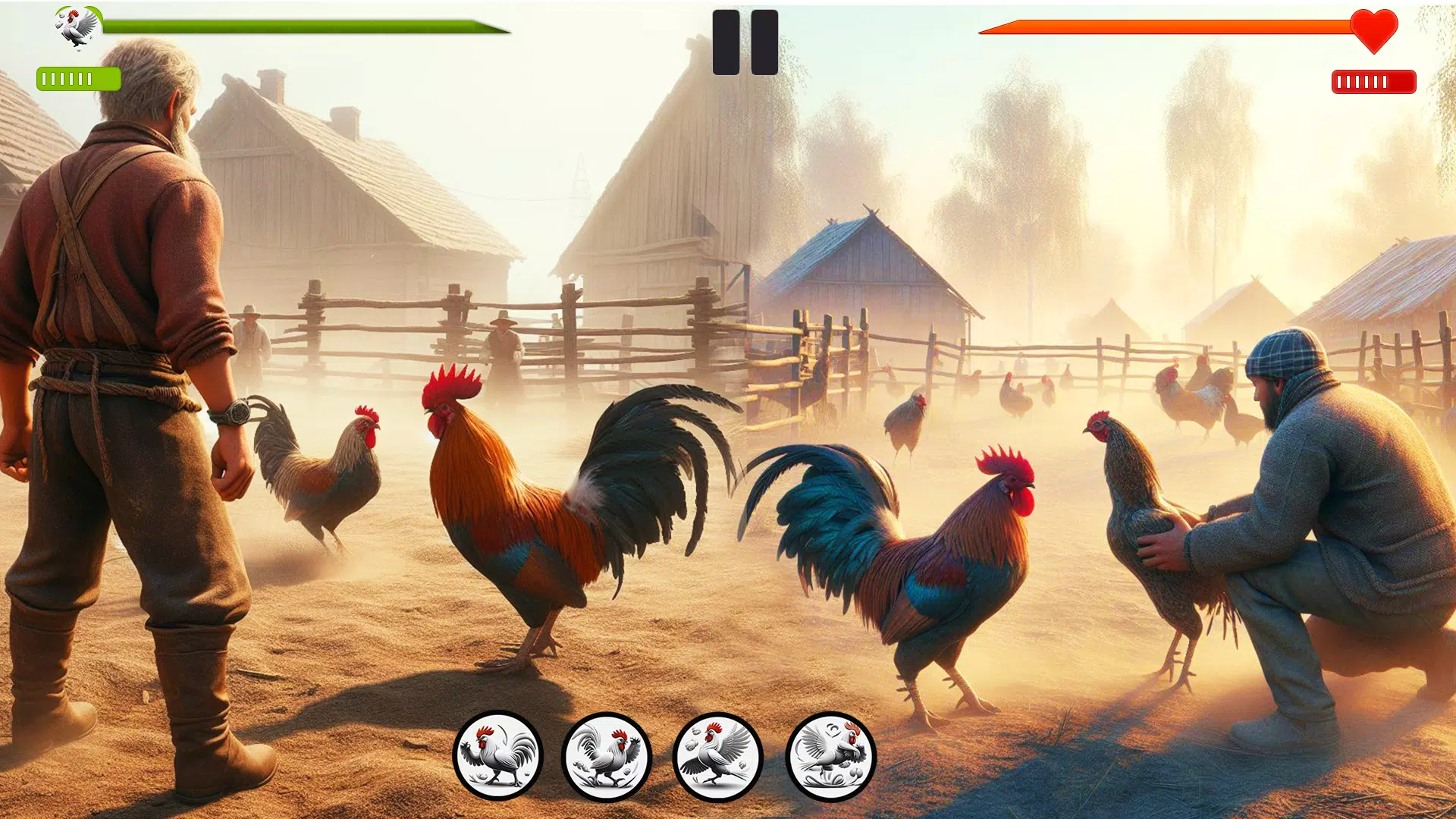 Farm Rooster Fighting Chicks 1 Captura de tela 1