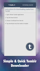 Photo & Video Explorer and Downloader for Tumblr Captura de pantalla 0