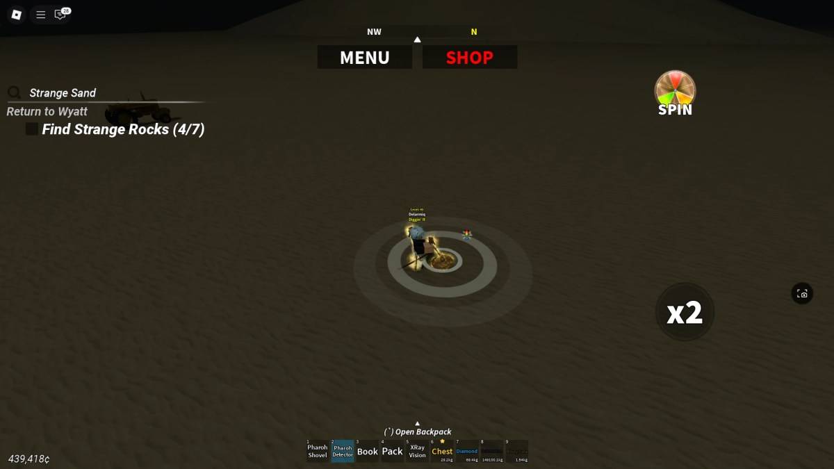 Rare treasure indicator while scanning with Pharaoh Detector