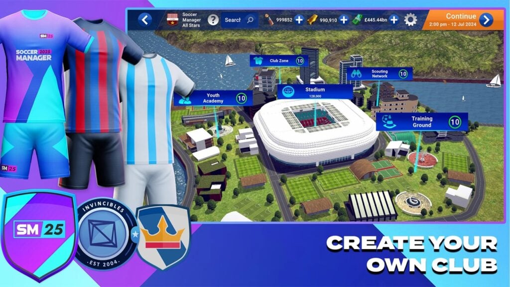 Soccer Manager 2025 na Androida z ponad 90 ligami!