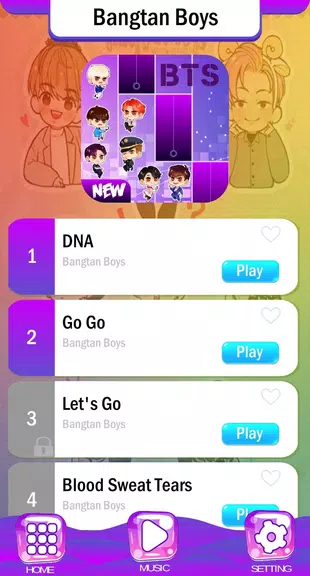 BTS Chibi Piano Tiles Schermafbeelding 0