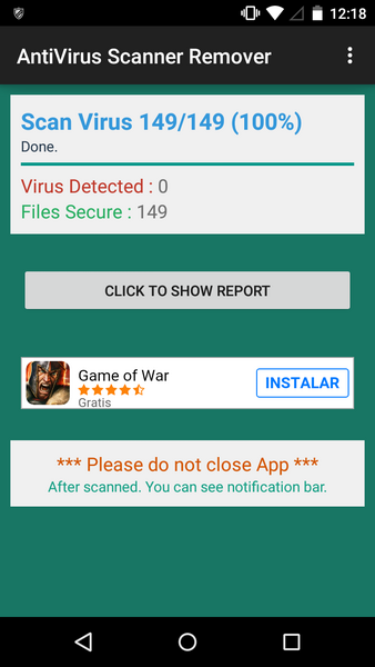 AntiVirus Scanner Remover Zrzut ekranu 2