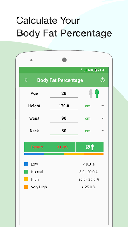 BMI Calculator: Weight Tracker Captura de pantalla 1