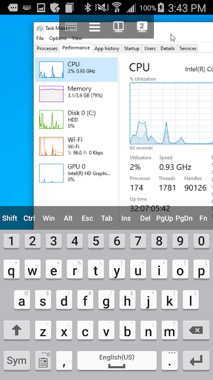 DualMon Remote Access ဖန်သားပြင်ဓာတ်ပုံ 1