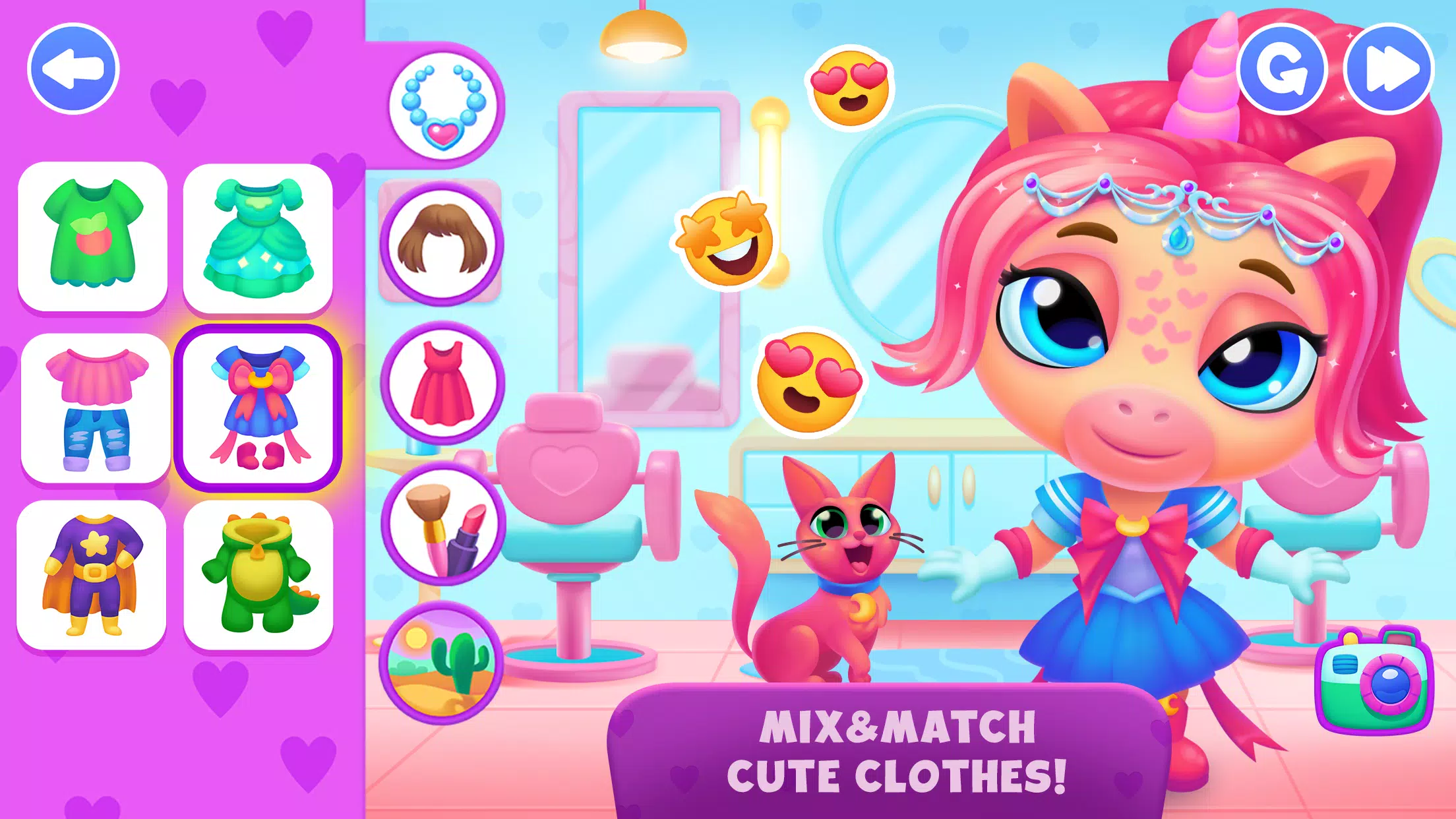 Unicorn Dress up games kids Скриншот 2