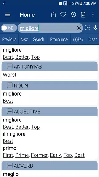 English Italian Dictionary Captura de pantalla 1