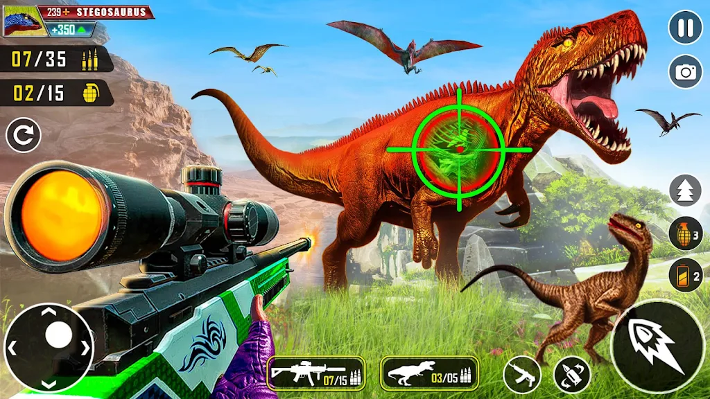 Wild Dino Hunter 3D Gun Games Ekran Görüntüsü 1