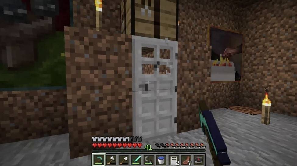 Puerta de hierro en Minecraft