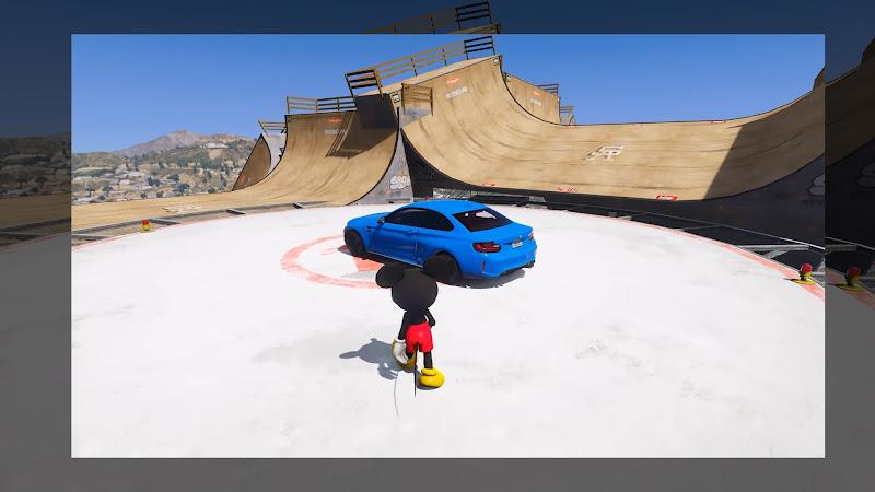 Mickey Race Mega Ramp Car स्क्रीनशॉट 0