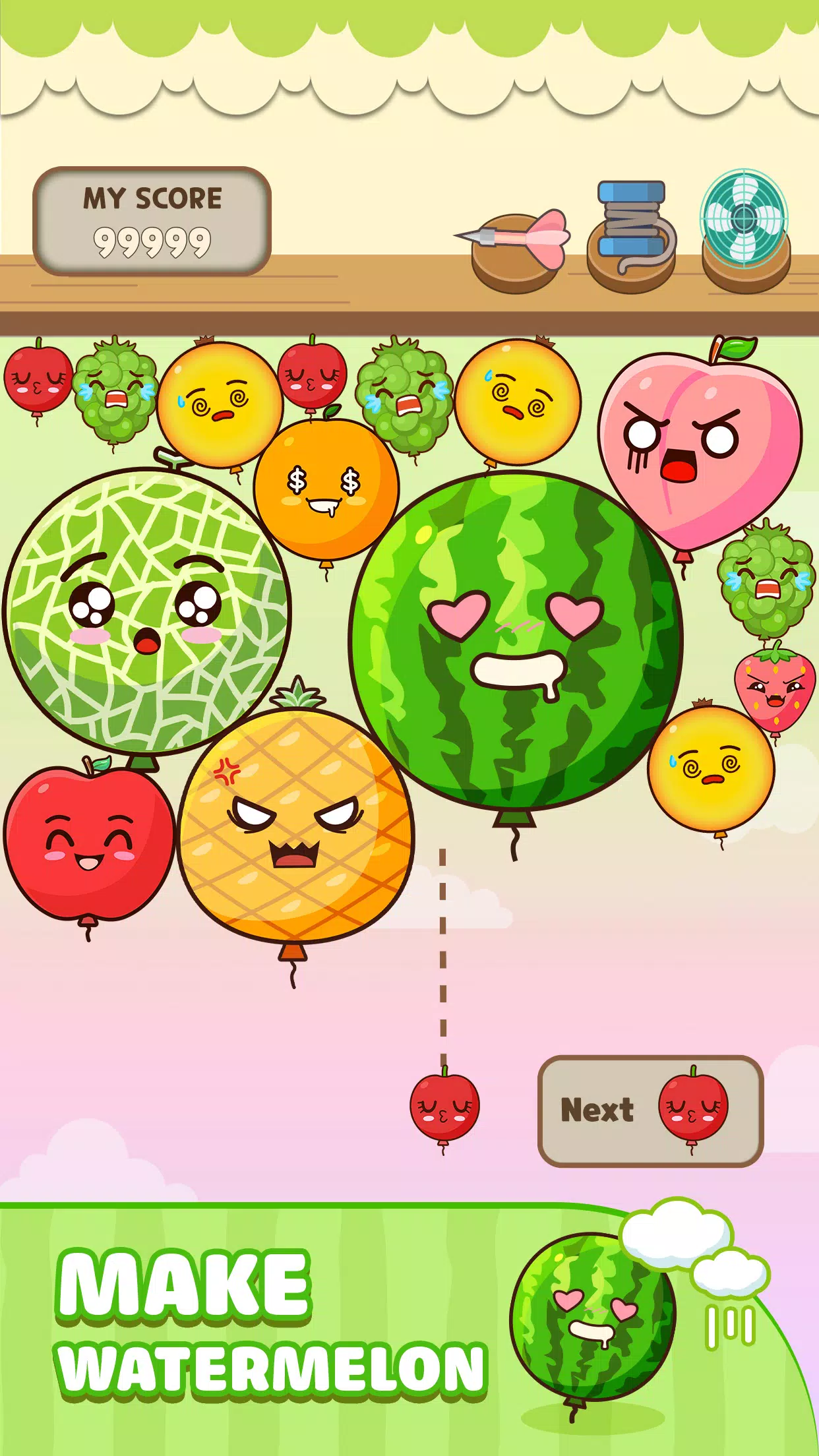 Schermata Melon Balloon: Fruit Merge 2