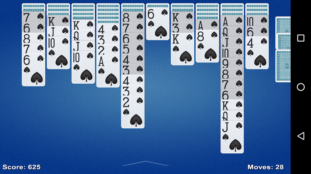 Spider Solitaire Game Capture d'écran 3