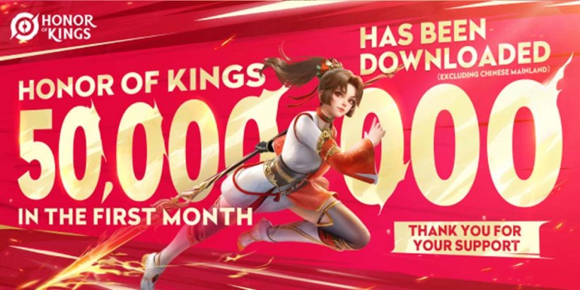 Wereldwijde hit: Honor of Kings overschrijdt 50 miljoen downloads