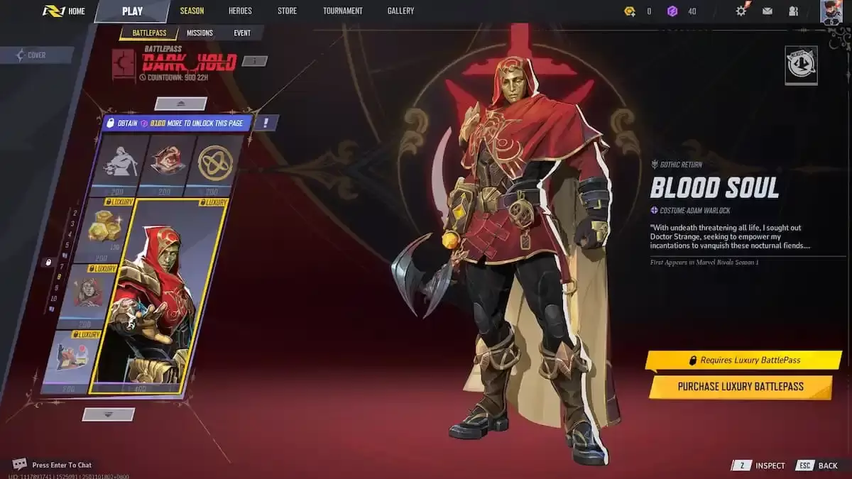 Blood Soul Adam Warlock Skin