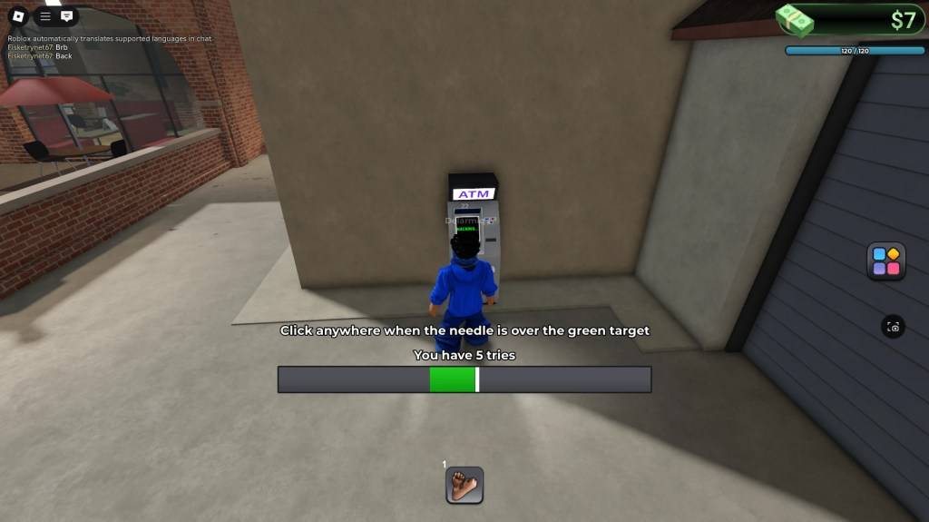 Speler die een geldautomaat hackt in blockspin