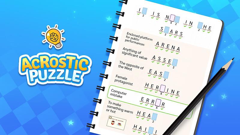 Acrostic Puzzle: Logic Fill in スクリーンショット 0