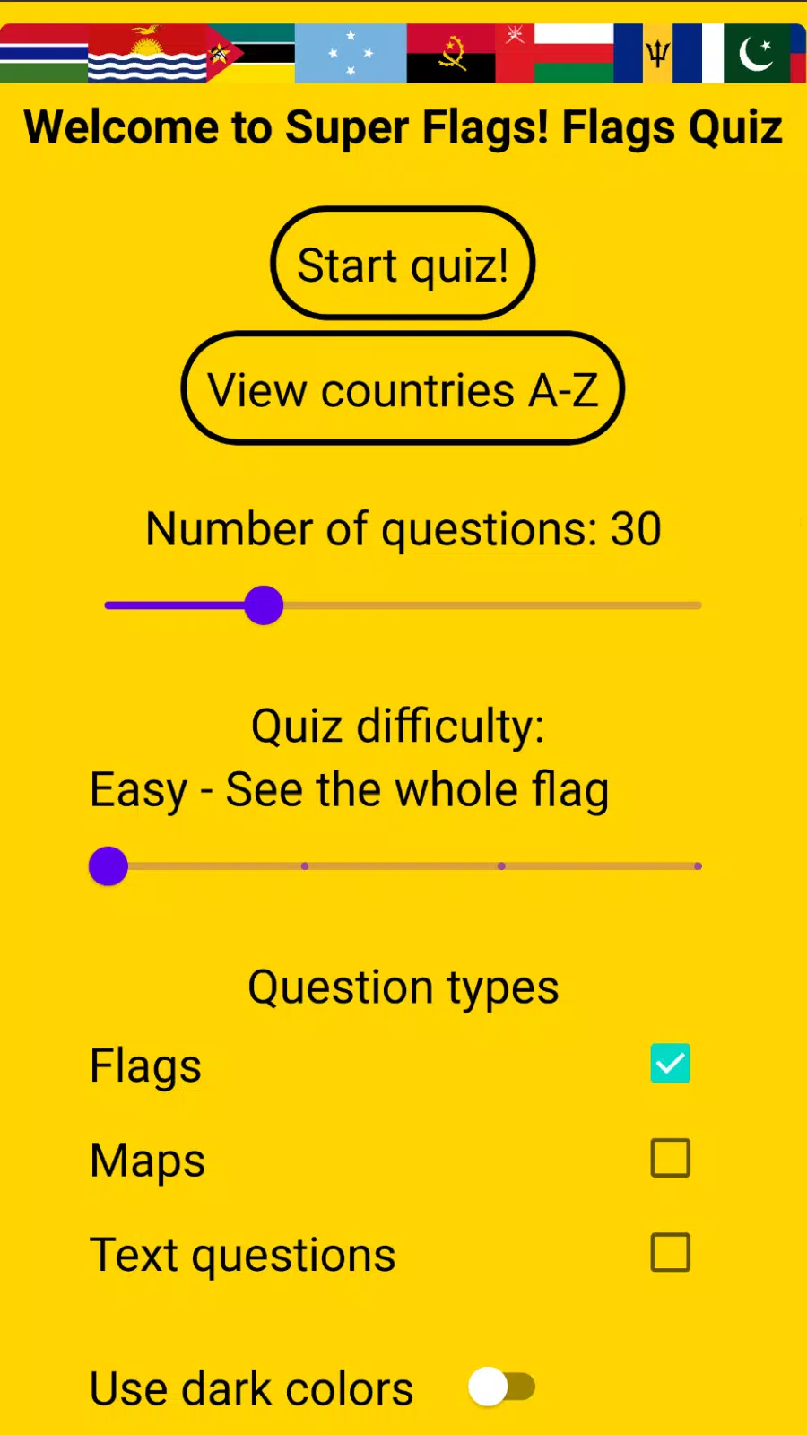 Super Flags! Flag Quiz应用截图第0张