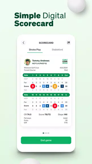 Golf GameBook Scorekarte & GPS Screenshot 1