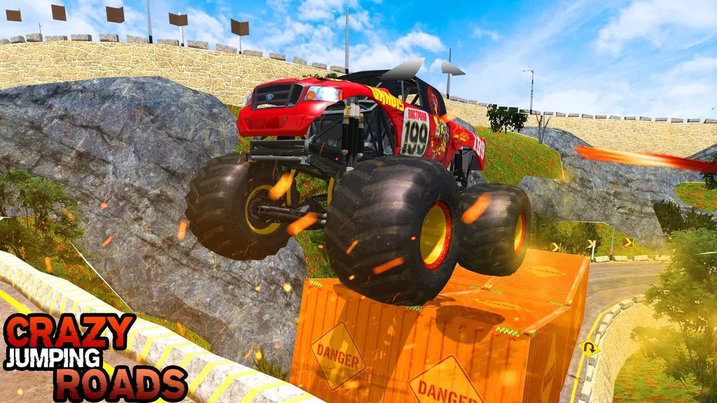 Pickup Truck Hill Climb Racing स्क्रीनशॉट 1